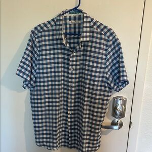 Tommy Bahama Blue and White Plaid Shirt